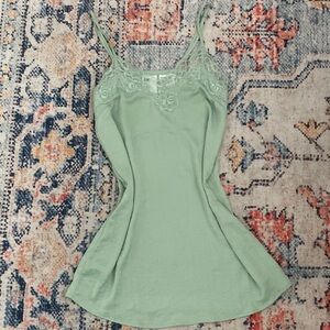 Light Green H&M silky slip dress